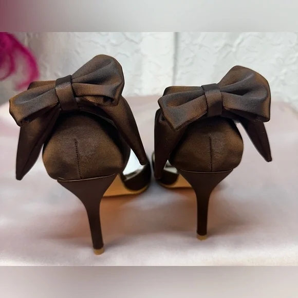 Allegra K- Women’s Satin Pointed Toe (detachable 🎀)Heels (9)‼️NIB‼️🤎 - Picture 4 of 12
